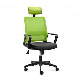 Кресло Бит / черный пластик / зеленая сетка / черная ткань - Фото предпросмотра